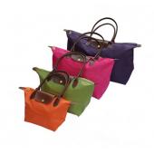 Französisch Marke Damen Lange Nylon Vintage Tote Tasche PU Griff Einkaufs Schulter Handtaschen Folding Schule