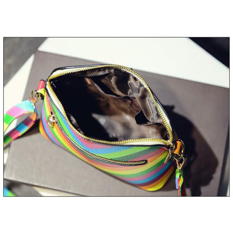 Vogue Regenbogen shell Tasche sommer strand Berühmte marke mode pu Leder Damen Handtasche niet Damen