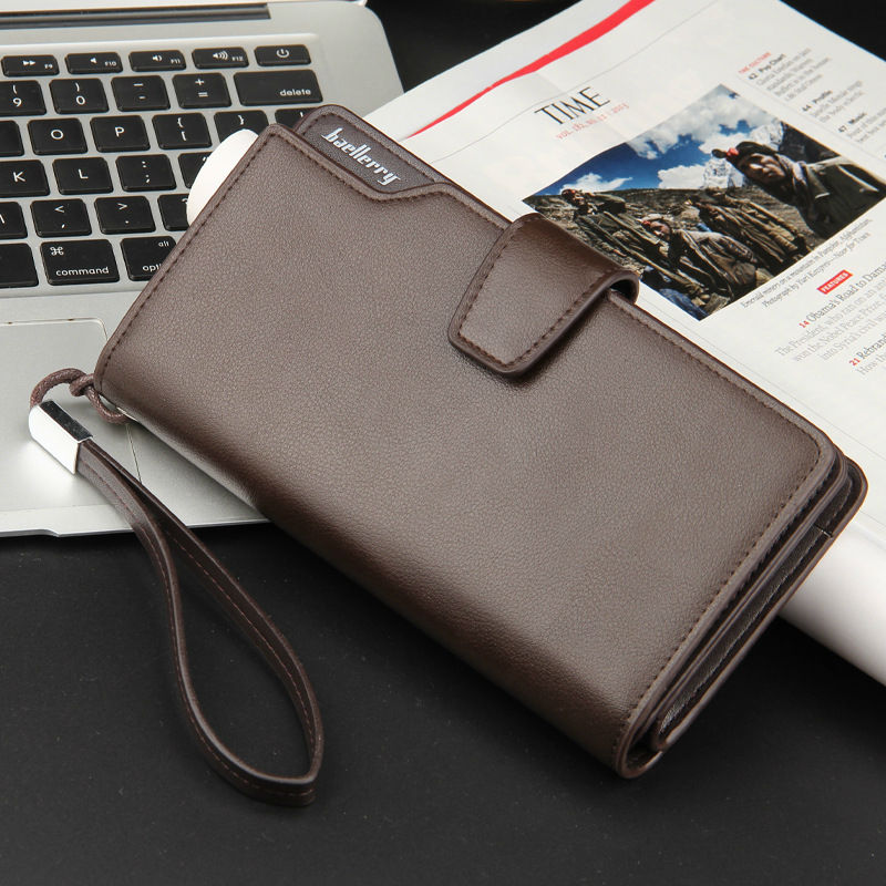 100% echtem Leder Männlichen Herren Brieftasche Mode Herren Clutch Handtasche Lange multifunktionale Geld