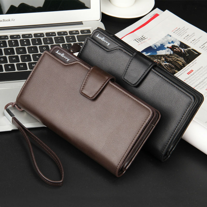 100% echtem Leder Männlichen Herren Brieftasche Mode Herren Clutch Handtasche Lange multifunktionale Geld