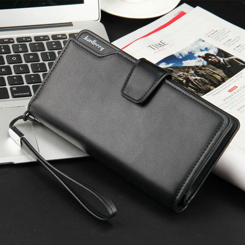 100% echtem Leder Männlichen Herren Brieftasche Mode Herren Clutch Handtasche Lange multifunktionale Geld