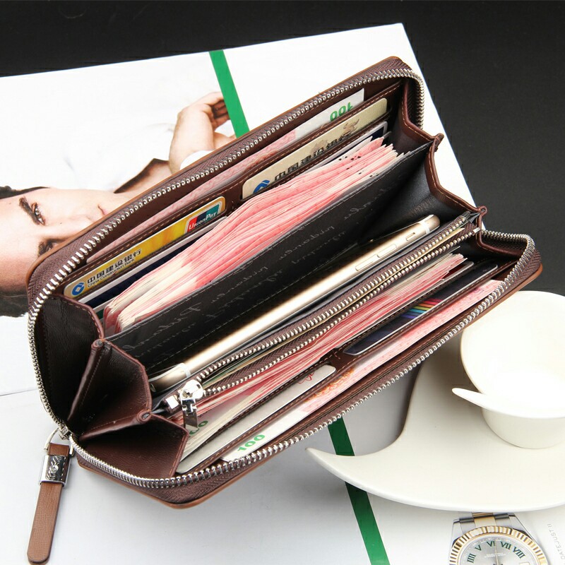 Marke Echtem Leder Männlichen Geldbörse Herren Handtaschen Lang Geschäft multifunktionale Geldbörse