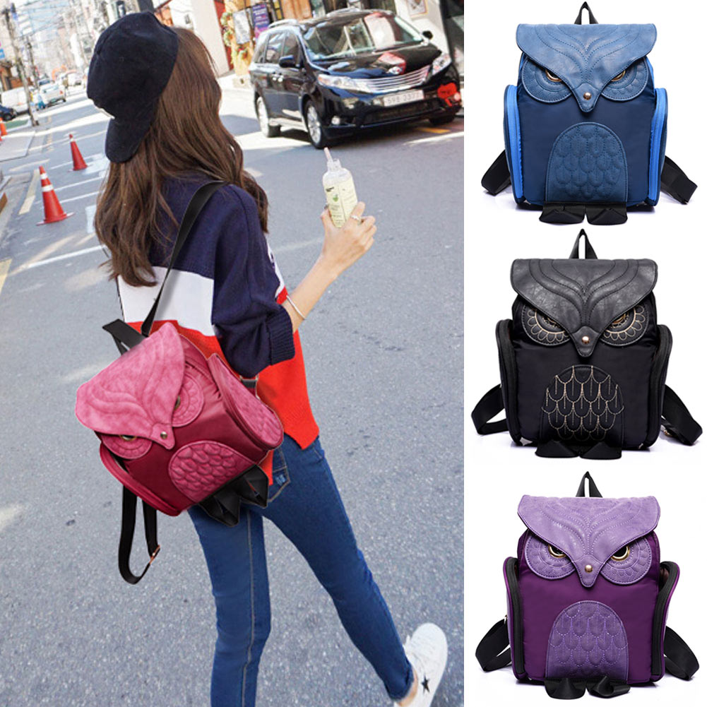 Damen Rucksack Neueste Stilvolle Kühle Pu Leder Eule Rucksack Weiblichen Damen Tasche Mujer Mochila Escolar