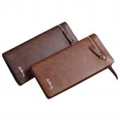 Neue geschäfts Herren Brieftasche langen Reißverschluss Geldbörse Aus Echtem Leder Herren Brieftasche