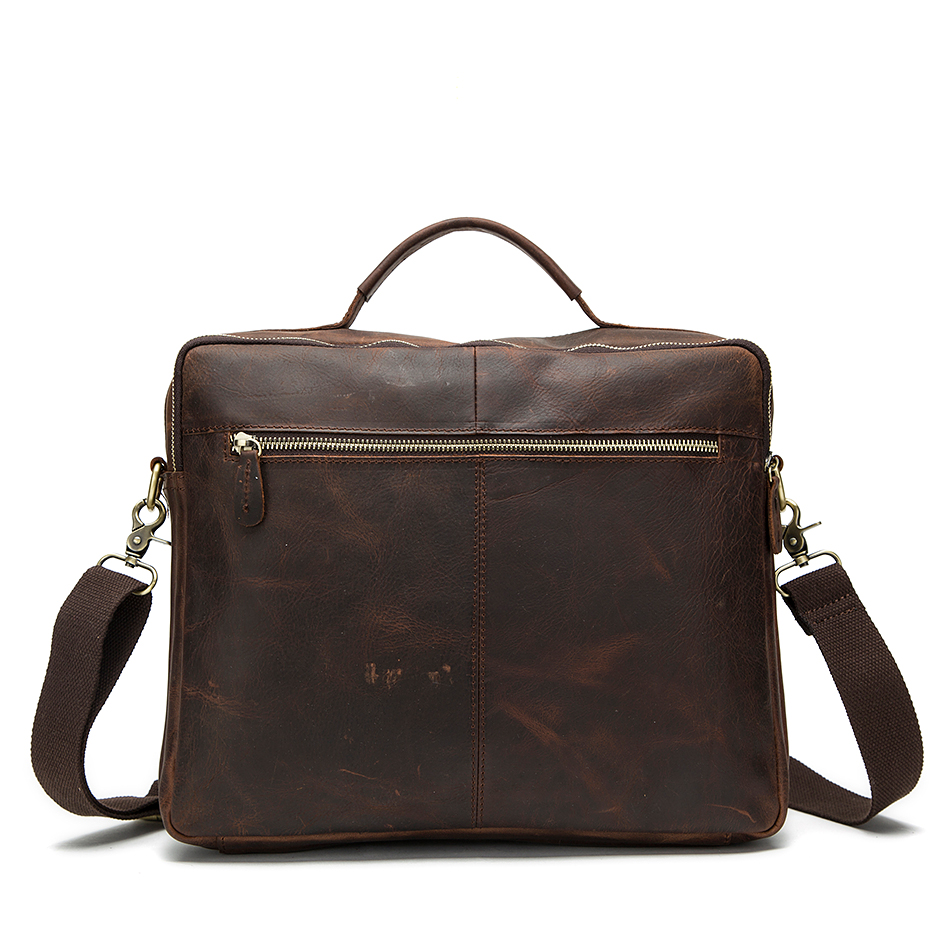 Echtes Leder Herren Crazy Horse Leder Herren Handtaschen Casual Business Laptop Umhängetaschen Aktentasche