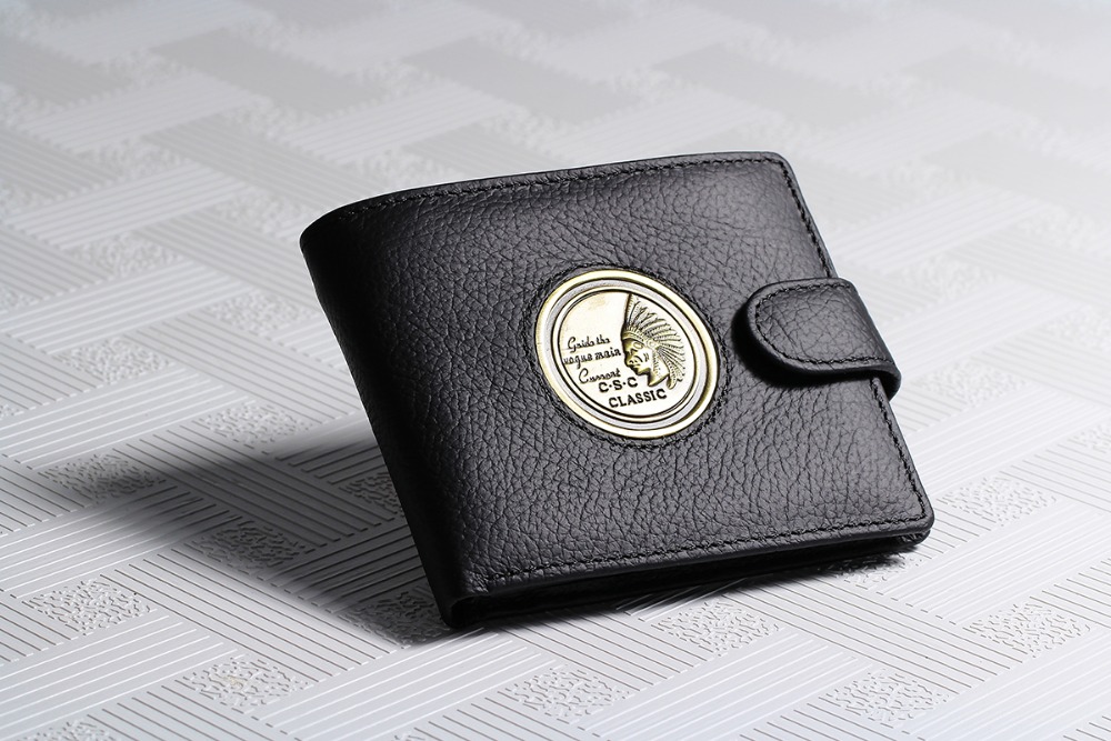 Mens Gentleman Pharao Muster Textur Schwarz Reale Echtes Leder Bifold ReißverschlussTasche Geldbörse Kreditkarte