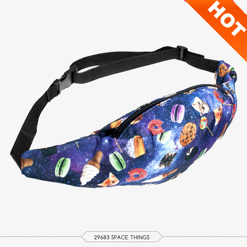 3D Print Bauchtasche Tasche Hüfttasche multifunktionale Tasche Sport laufen bolso Reise Gürteltasche