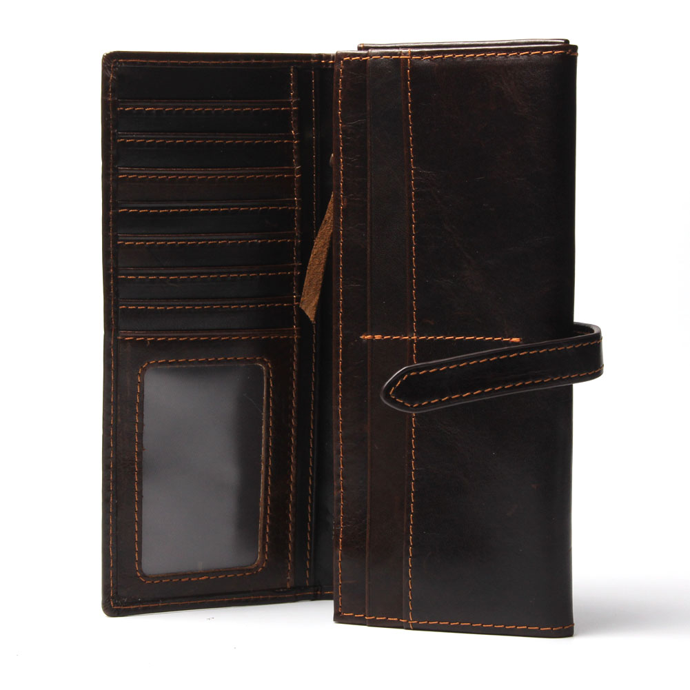 Neue Luxus Marke 100% Top Echtem RindsLeder Hohe Qualität Herren Lange Brieftasche Geldbörse Vintage Design