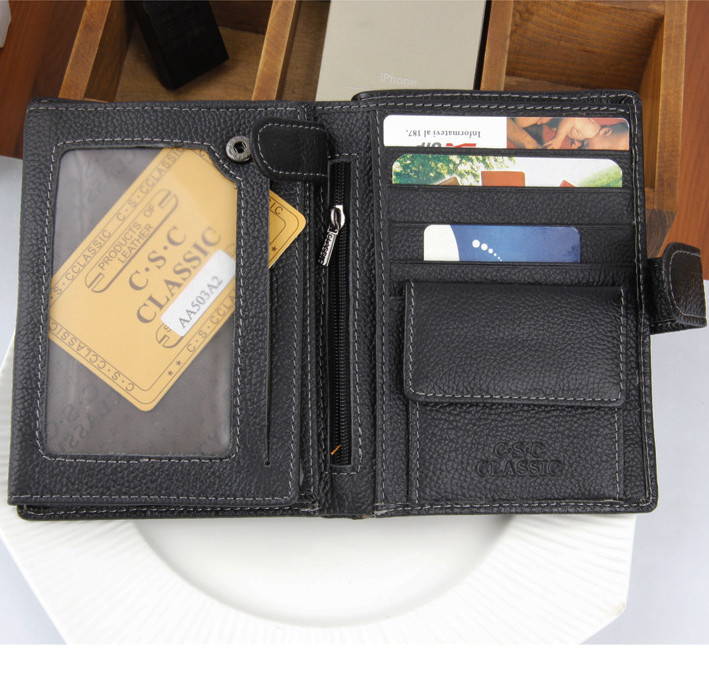 Freies Verschiffen! neue Hohe Qualität Herren Brieftasche Aus Echtem Leder Mode Design Großraum