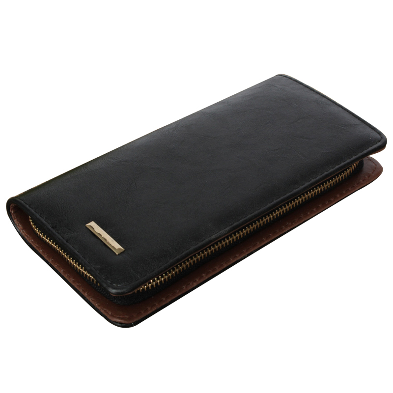 neue Portemonnaie Mens Langen Reißverschluss Geldbörse Pu Leder note Business Männlichen Clutch Carteira