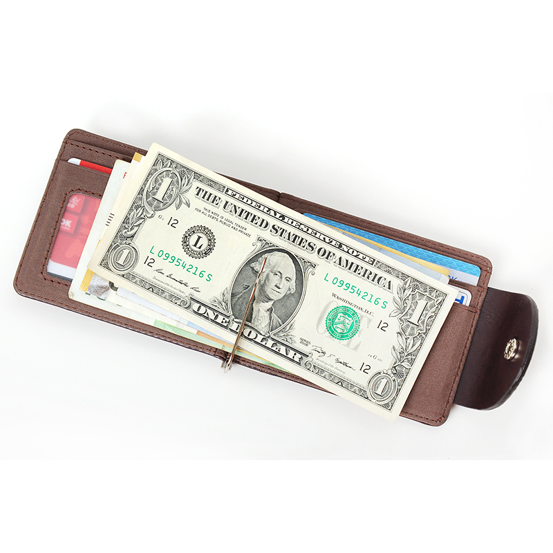 2 Farben Braun und grau Geld Clips Korea Mode hohe Qualität Herren Brieftaschen Haspe Mini Geldbörsen