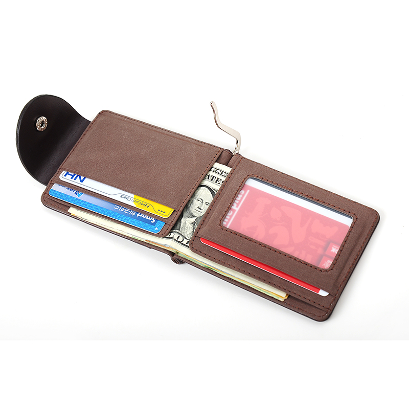 2 Farben Braun und grau Geld Clips Korea Mode hohe Qualität Herren Brieftaschen Haspe Mini Geldbörsen