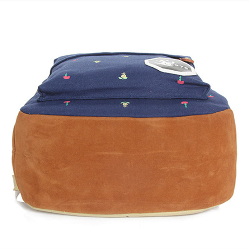 Niedlich Koreanischen Stil Doppelt Schulter Buch Taschen Mode Mädchen Damen Leinwand Punkte Schultasche