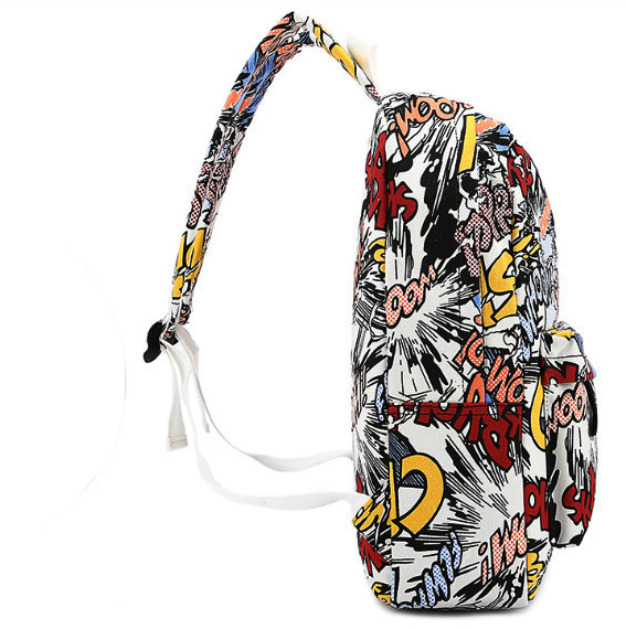 neue Damen leinwand druck Rucksack mode Umhängetasche lässig schulranzen mochila Herren