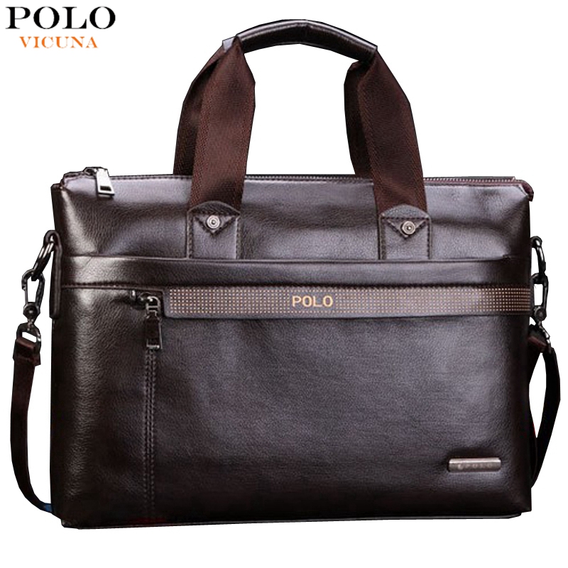 POLO Förderung Einfache Dot Berühmte Marke Geschäftsleute Aktentasche Tasche Luxus Leder Laptoptasche