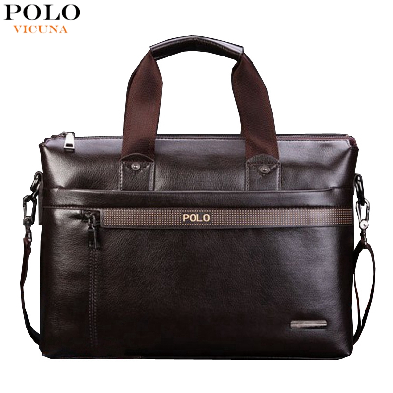 POLO Förderung Einfache Dot Berühmte Marke Geschäftsleute Aktentasche Tasche Luxus Leder Laptoptasche