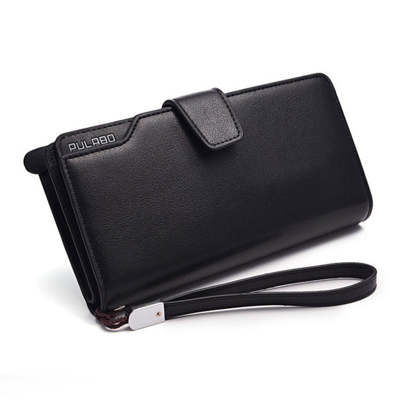 Men wallet zipper pocket male clutch multifunction genuine leather wallets long cellphone bag big capacity