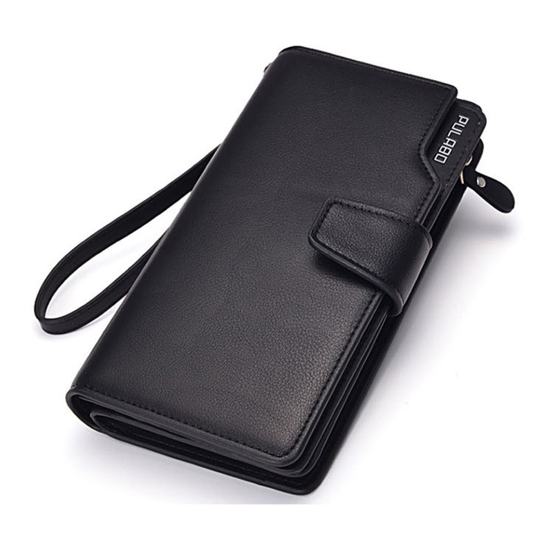 Men wallet zipper pocket male clutch multifunction genuine leather wallets long cellphone bag big capacity