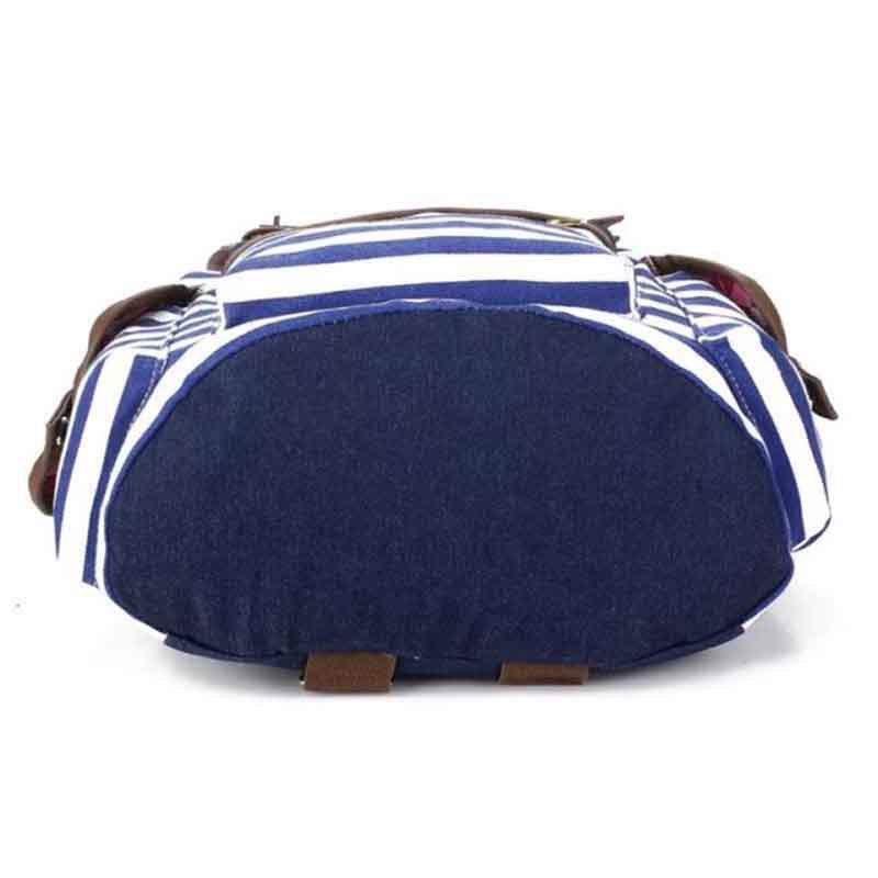 Günstige Produkte Damen Mädchen gestreiften Leinwand Rucksack Freizeit Schule Rucksäcke