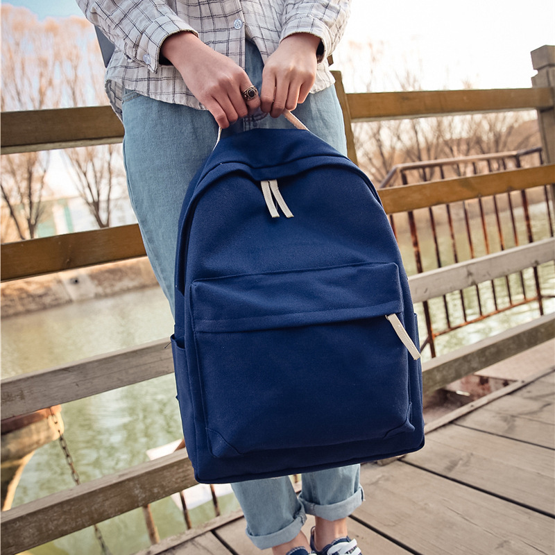 Heißer neue Marke Design Mode schwarz Leinwand Damen Rucksack lässig Reise Taschen adrette Schultaschen