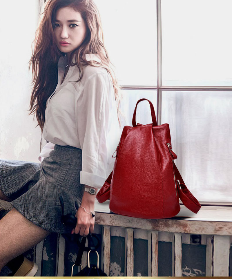 Damen aus echtem Leder Rucksäcke für Damen vintage Schultasche für college girl Reisetasche Rucksack