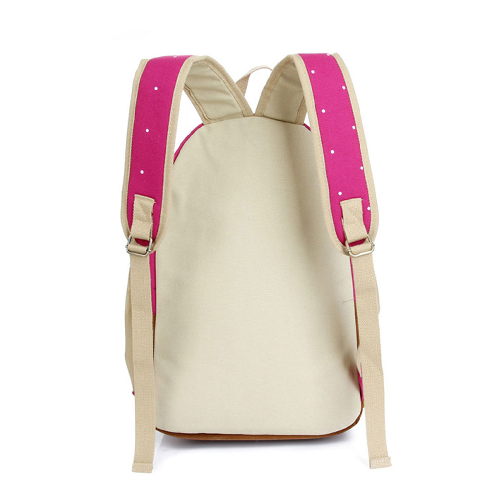 Trendy casual leinwand Rucksack Damenmode Schultaschen für mädchen dot druck Rucksack Umhängetaschen