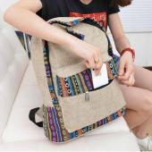 weibliche Damen ethnische kurze leinwand Rucksack adrette Schultasche Dame studentin schule Reise laptop Tasche