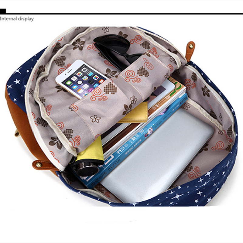 heißer Verkauf Damen Leinwand Rucksack Große Kapazität Schultaschen Für Jugendliche Druck Rucksäcke