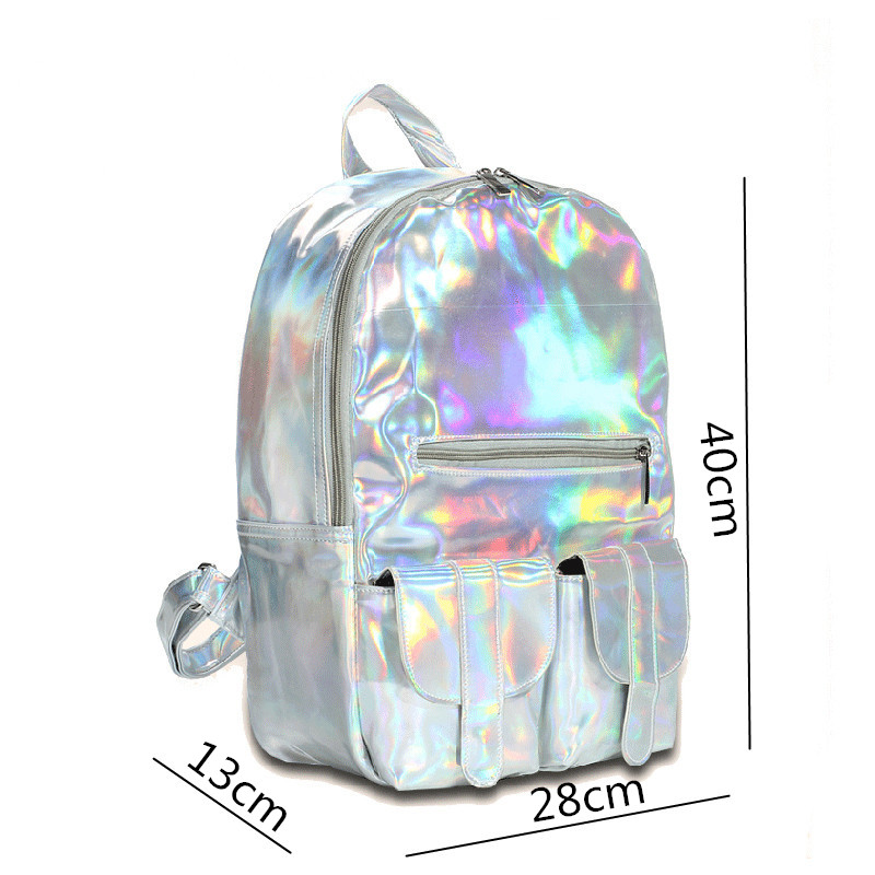 Hotselling Mode Hologram Rucksack Für Schüler Damen Laser Silber Farbe Holographic Tasche