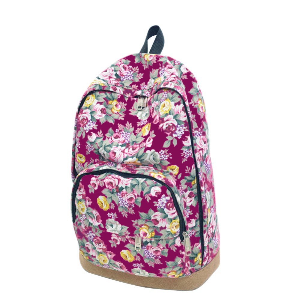 Vintage Retro Rose Blumendruck Rucksack Damen Rucksack für Teenager Mädchen Rucksack