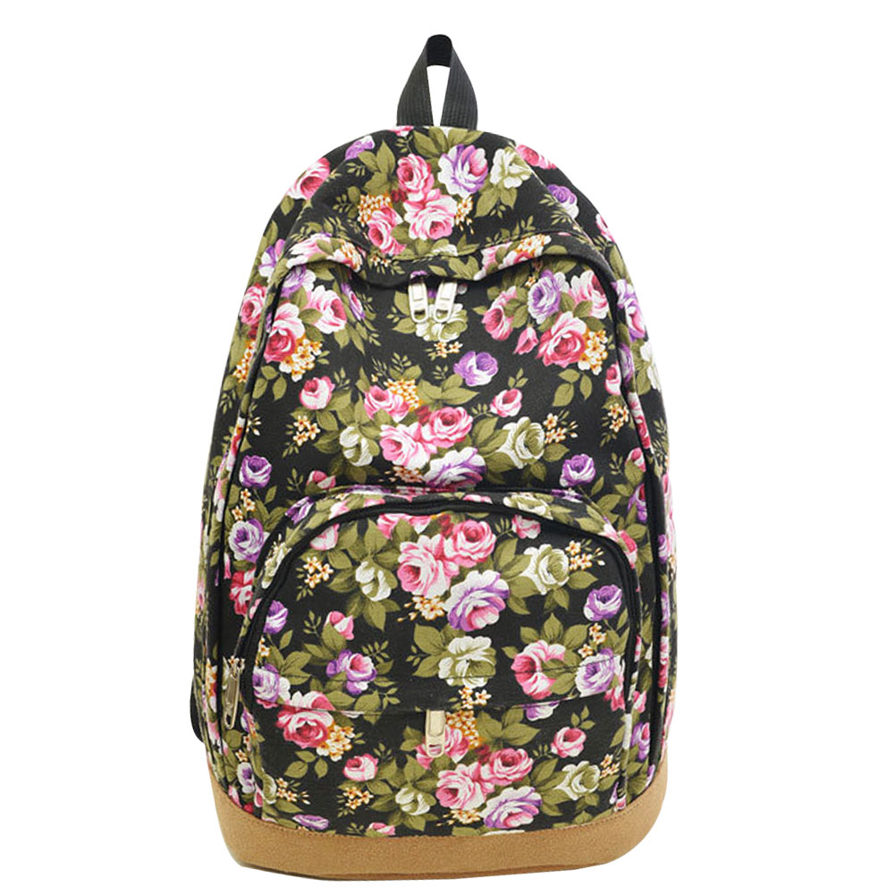 Vintage Retro Rose Blumendruck Rucksack Damen Rucksack für Teenager Mädchen Rucksack