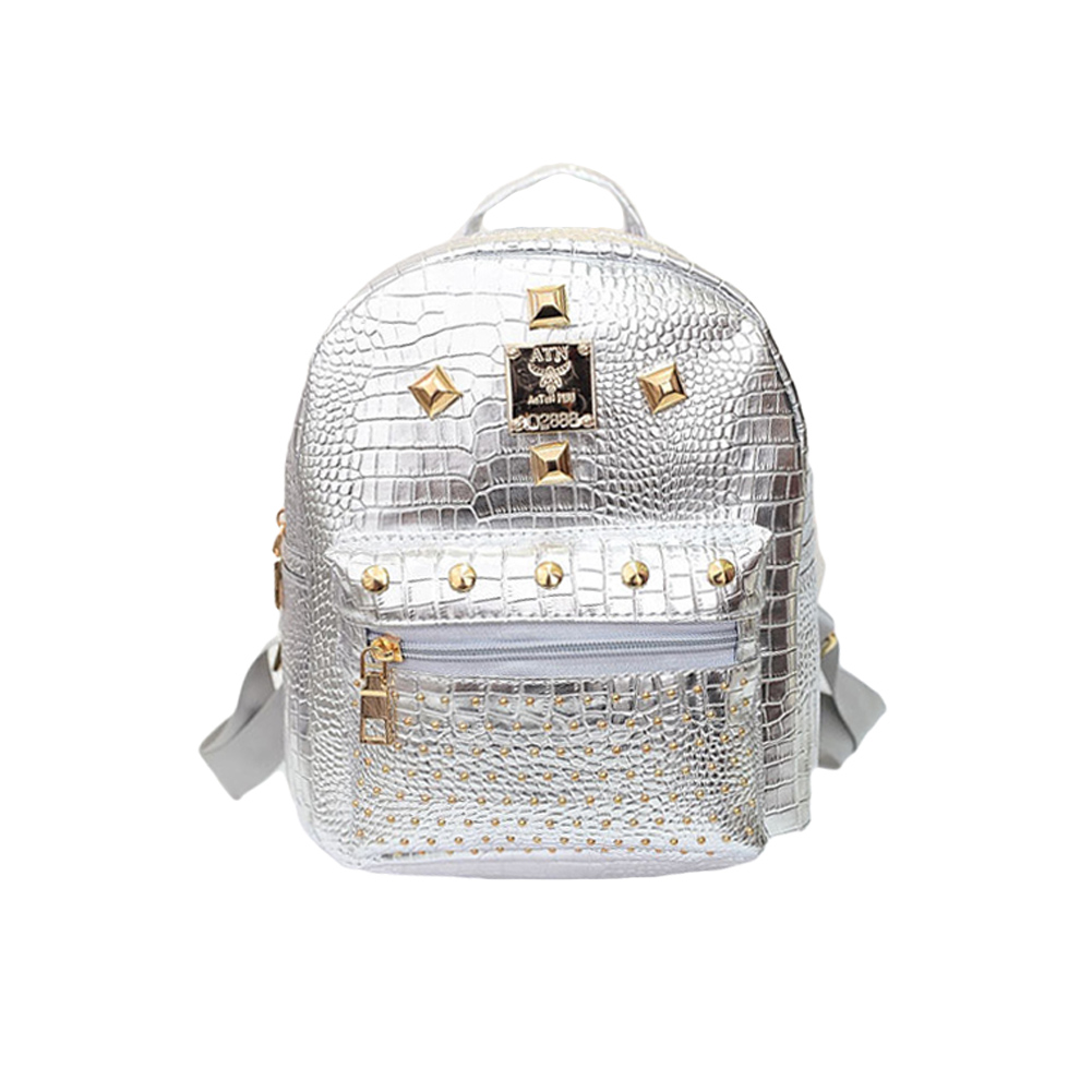 Hot Fashion Damen Rucksack Gute Qualität Rivet Schule Rucksäcke Für Teenager Mädchen Damen PU Leder