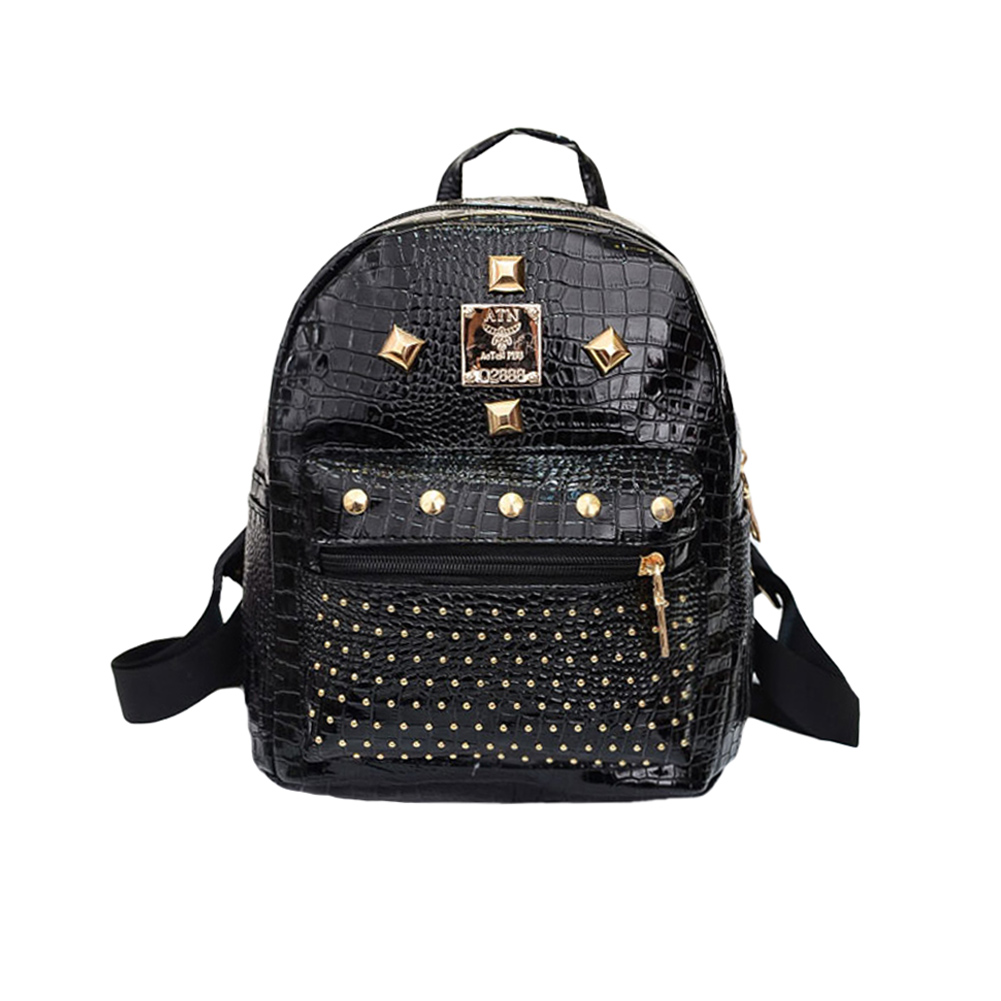 Hot Fashion Damen Rucksack Gute Qualität Rivet Schule Rucksäcke Für Teenager Mädchen Damen PU Leder