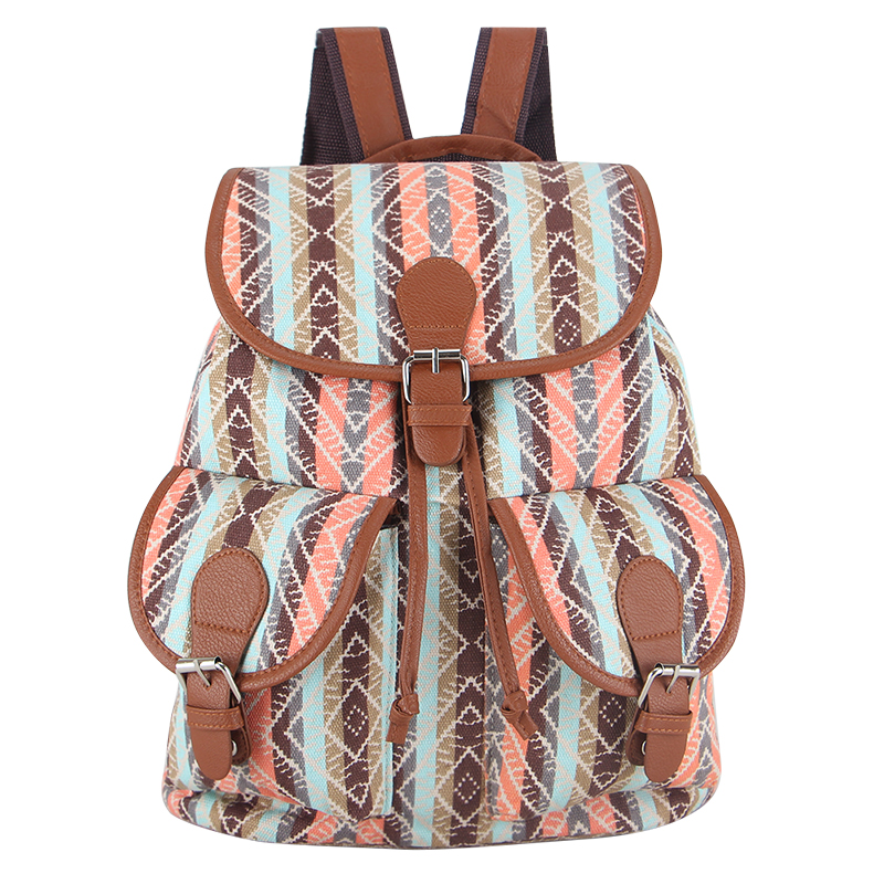 30 Farben Exklusive Handgefertigte Vintage Rucksack Printing Segeltuch Damen Rucksack Mujer Mochila Escolar Feminina