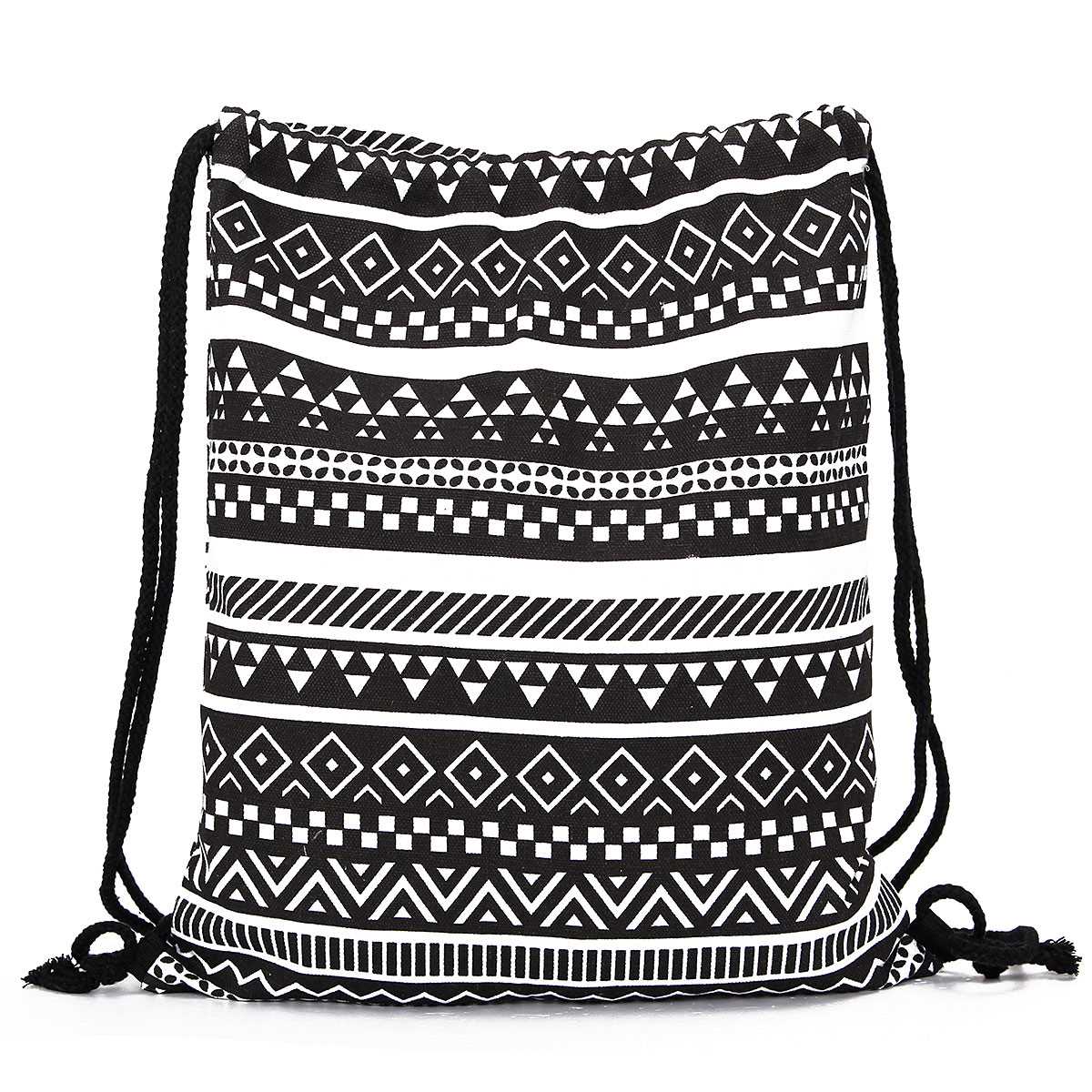 Nationalen Damen Leinwand Kordelzug Rucksack Neueste Vintage Studenten Schule Bagpack Mädchen Mochila Feminina