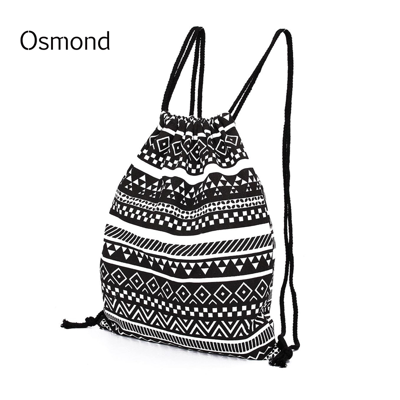 Nationalen Damen Leinwand Kordelzug Rucksack Neueste Vintage Studenten Schule Bagpack Mädchen Mochila Feminina