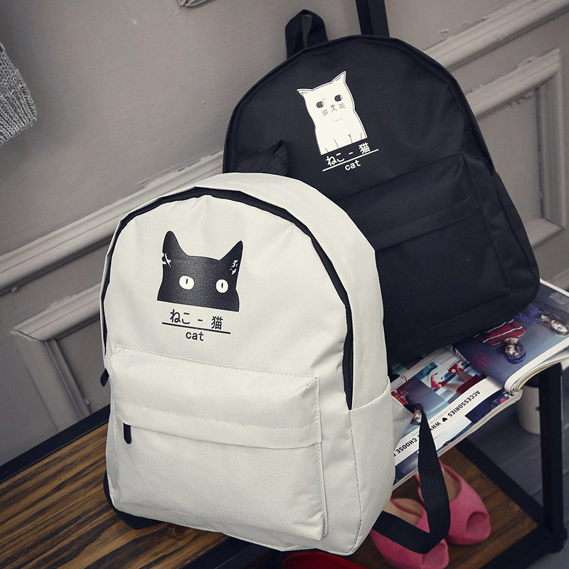 neuen japanischen katze Schule leinwand Rucksack für Damen Teenager Mädchen paar cartoon College Wind