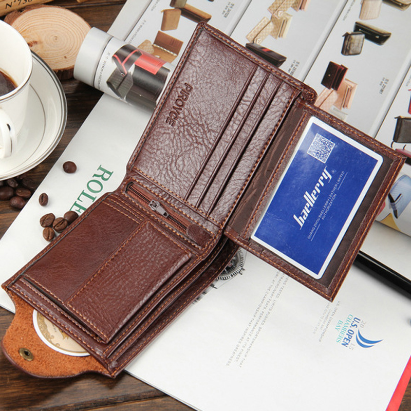 Berühmte Marke Herren Design kurze kleine Brieftaschen männlichen Mens echtes Leder braun