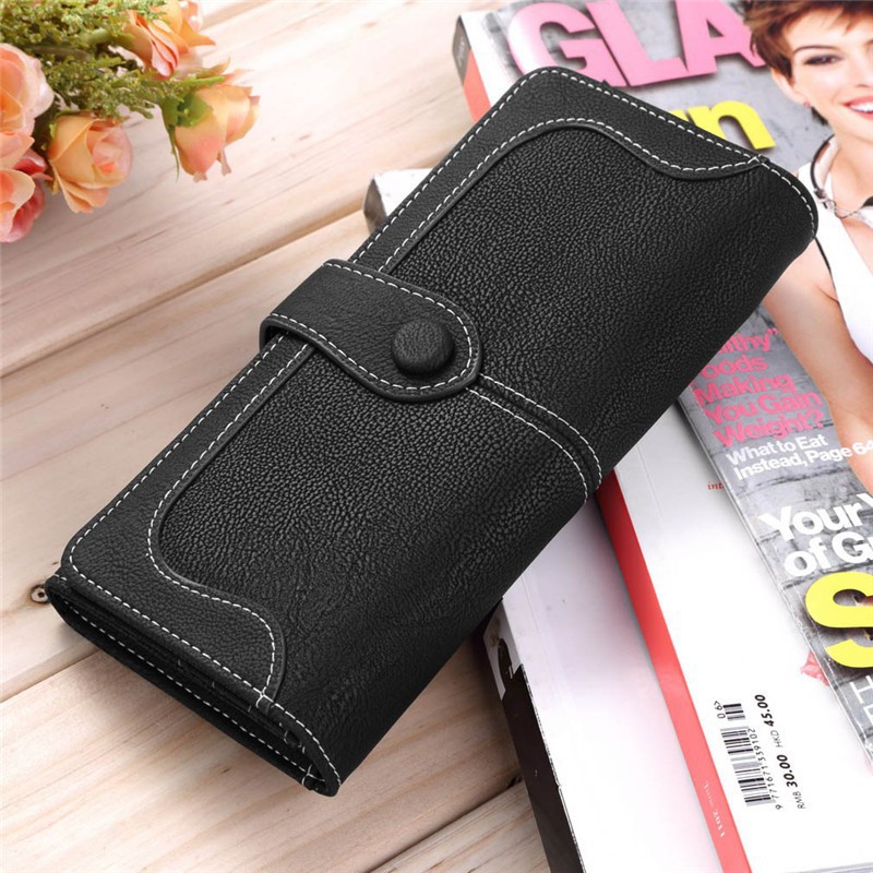 1 stück Heißer Damen Dame Mode carteira feminina Retro Matte nähen Brieftasche Langen Kartenhalter
