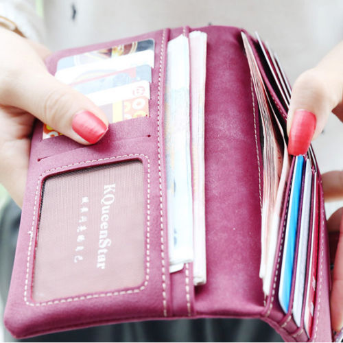 1 stück 7 Farben  Neue Mode Weibliche Matte Pu Leder Haspe Lange Kupplung Brieftaschen Geldbörsen Kartenhalter