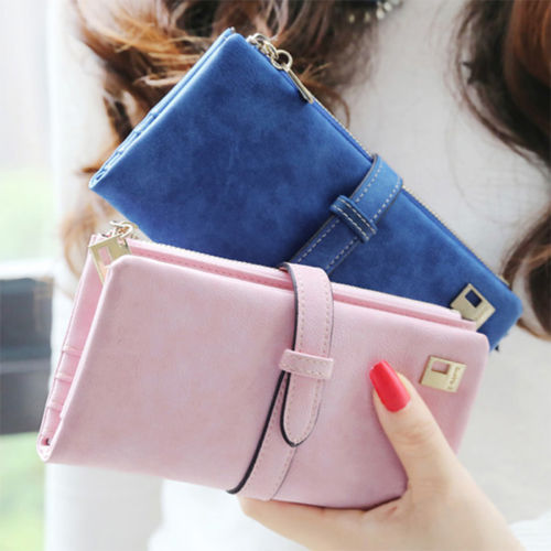 1 stück 7 Farben  Neue Mode Weibliche Matte Pu Leder Haspe Lange Kupplung Brieftaschen Geldbörsen Kartenhalter