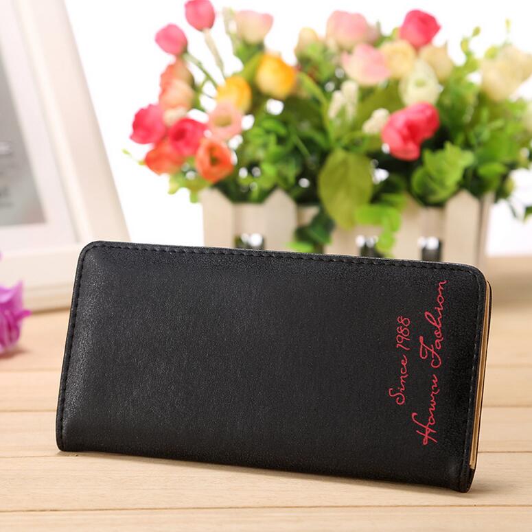 Bunte Damen Kupplung Mode Pu Leder 2 Fach Brieftaschen Weibliche lange Brieftasche Frische Geldbörsen Dame Karte
