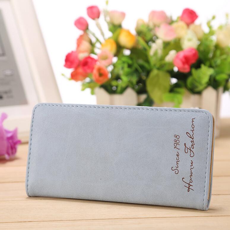Bunte Damen Kupplung Mode Pu Leder 2 Fach Brieftaschen Weibliche lange Brieftasche Frische Geldbörsen Dame Karte