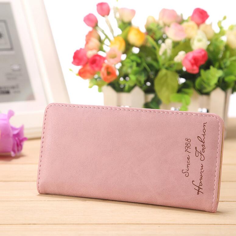 Bunte Damen Kupplung Mode Pu Leder 2 Fach Brieftaschen Weibliche lange Brieftasche Frische Geldbörsen Dame Karte