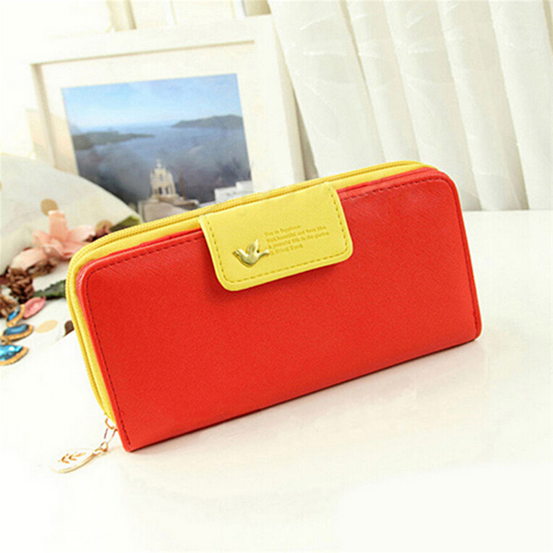 Damen Wallet Taste Leder Faux Kupplung Klassische Nette Lady Handtasche Lange Handtasche Hohe Qualität Candy Farbe