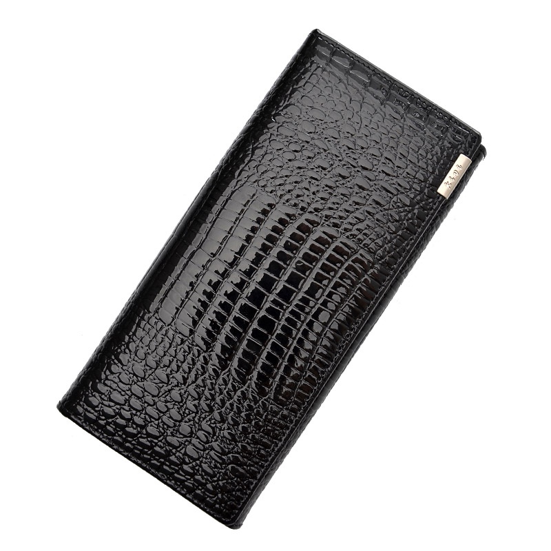 Damen Geldbörsen Marke Design Hochwertigem Leder Brieftasche Weibliche Haspe Mode Alligator Lange