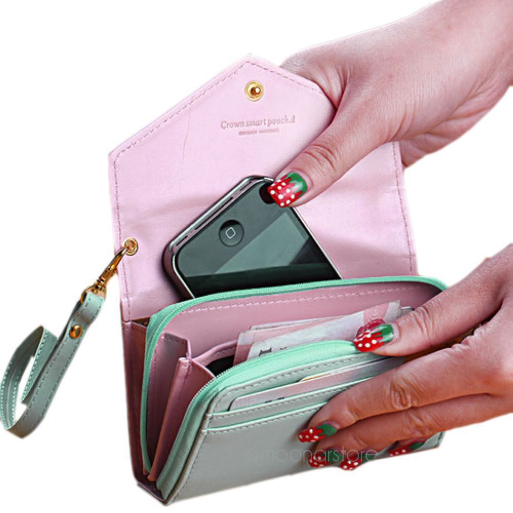 Großen Verkauf neue Ankunft Mode Dame Damen Leder Geldbörse Telefon Brieftasche Kurze Tasche Kartenhalter