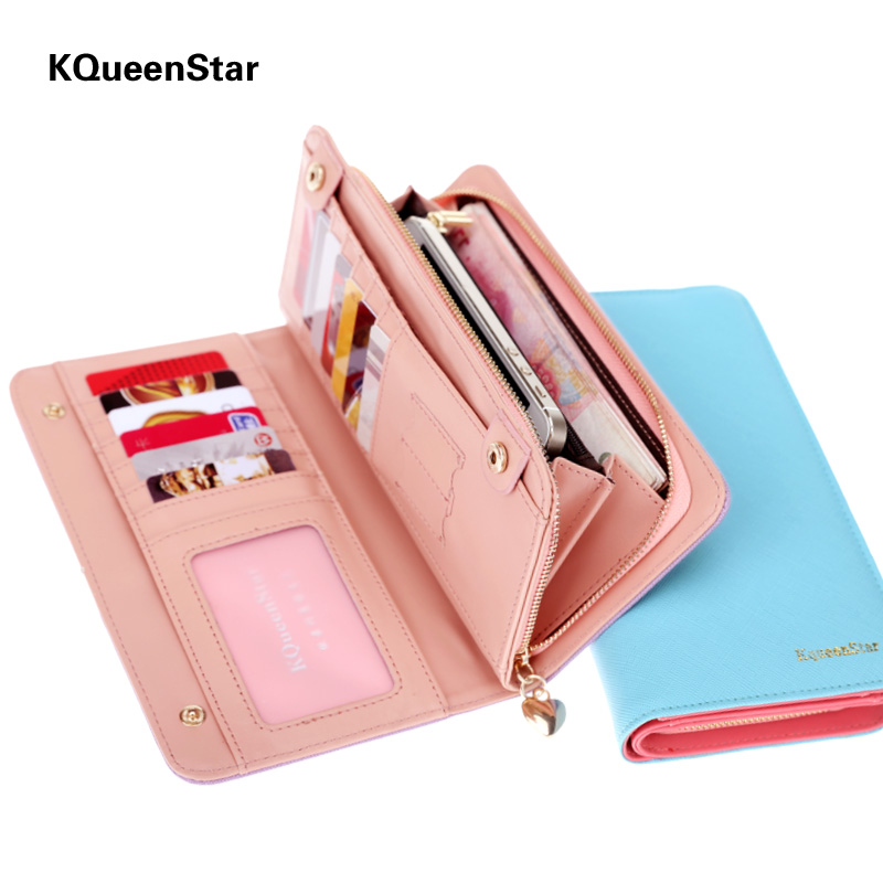 Neue ankunfts Damen Geldbörse carteira mode KONTRASTFARBE gefaltete Brieftaschen kupplung Damen lange stil