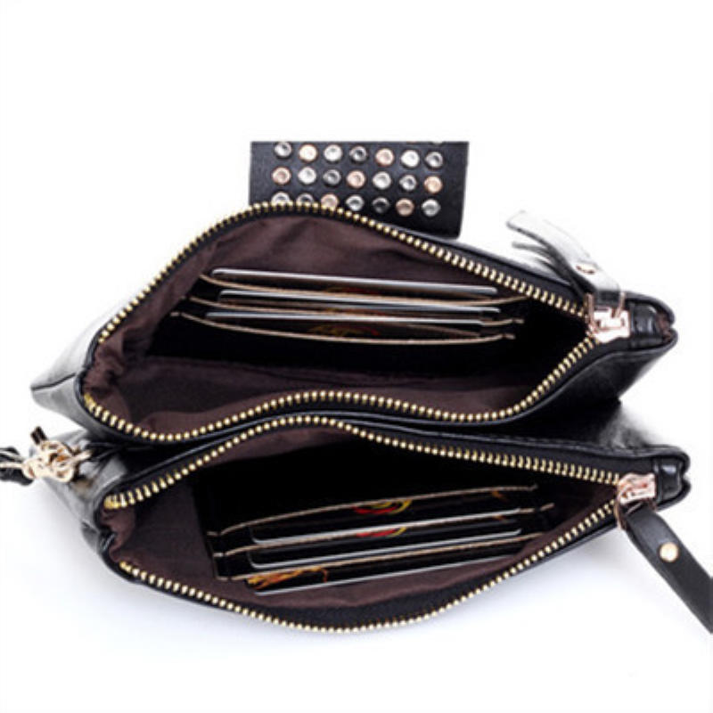 Neue Ankunft Heißer verkauf PULeather Damen Brieftasche Abendtasche clutch bag Niete Tasche Geldbörse mode