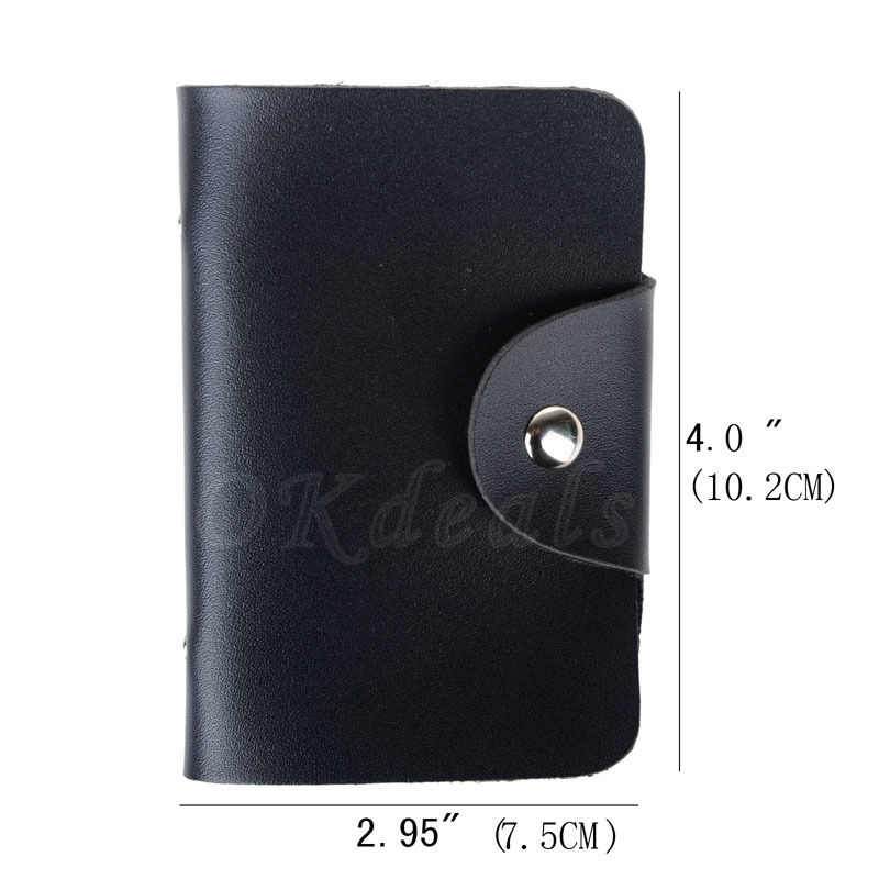 Mode Schlanken Pu Leder Tasche Business ID Kreditkarteninhaber Geldbörse für 24 Karte Hohe Qualität